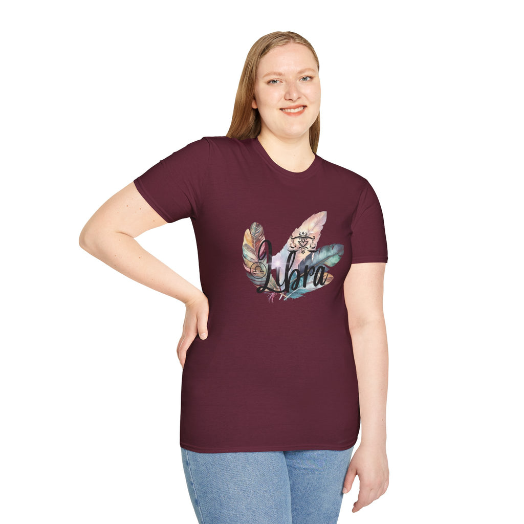 Libra Feather Bouquet Astrology T-Shirt