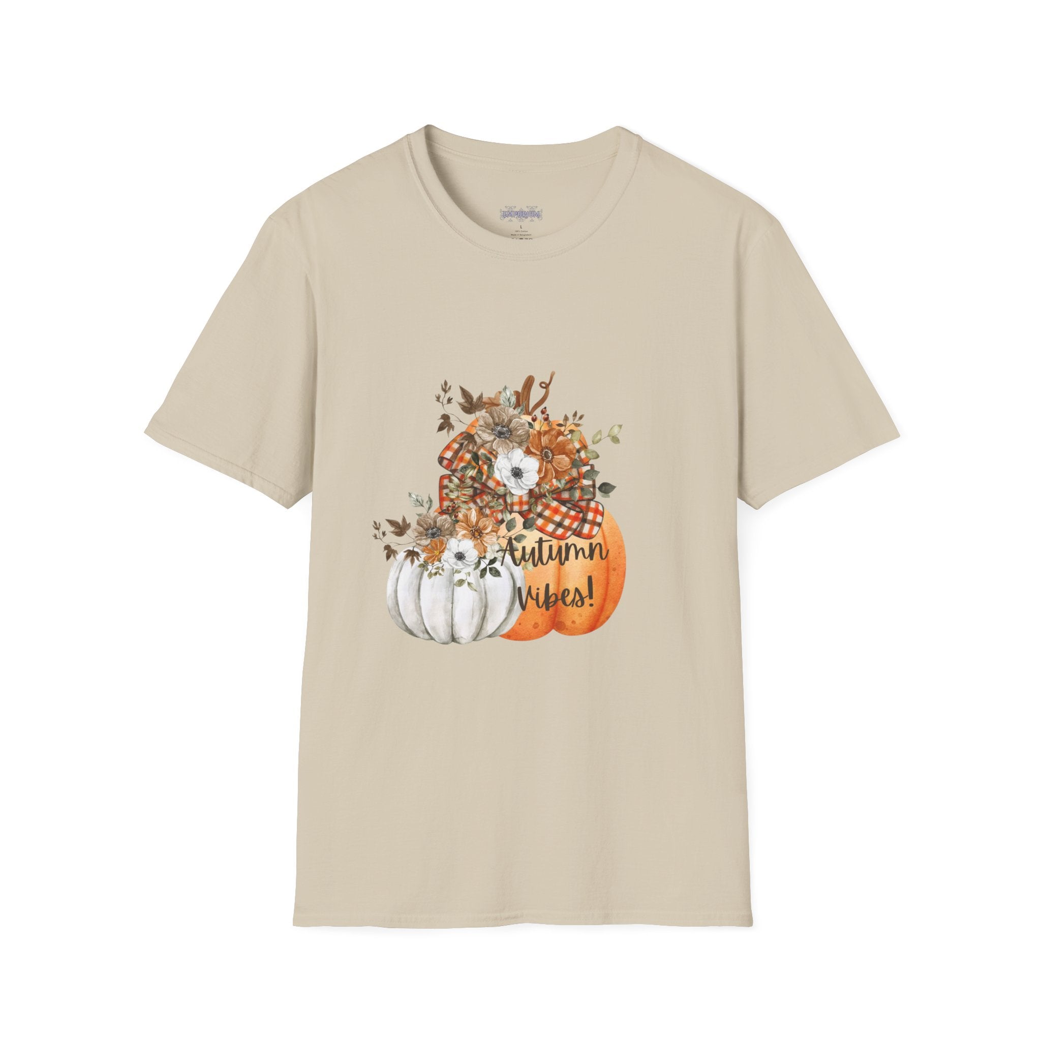 Autumn Vibes Pumpkins with Fall Flowers T-Shirt