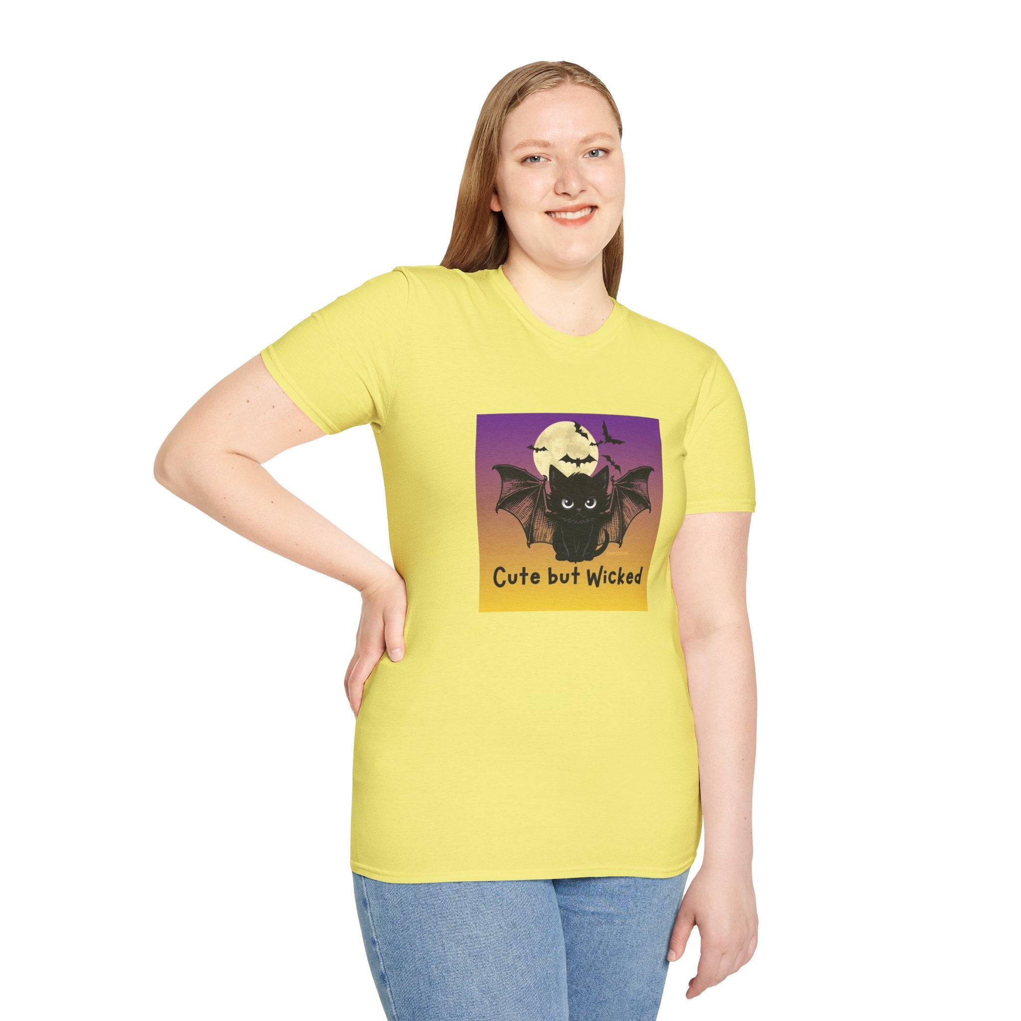 Cute But Wicked Black Bat Cat T-Shirt