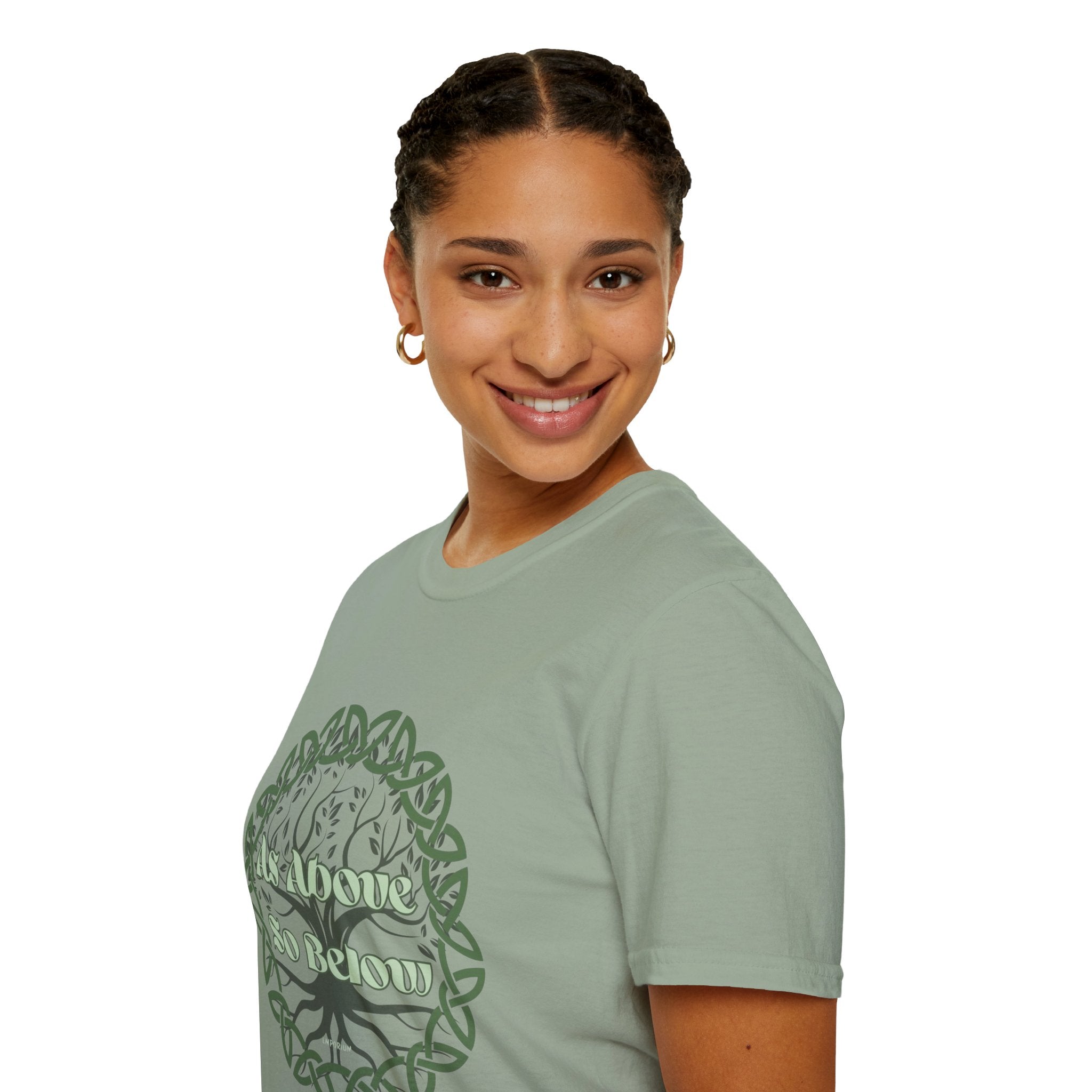 Celtic Tree of Life, As Above So Below T-Shirt, Green Print