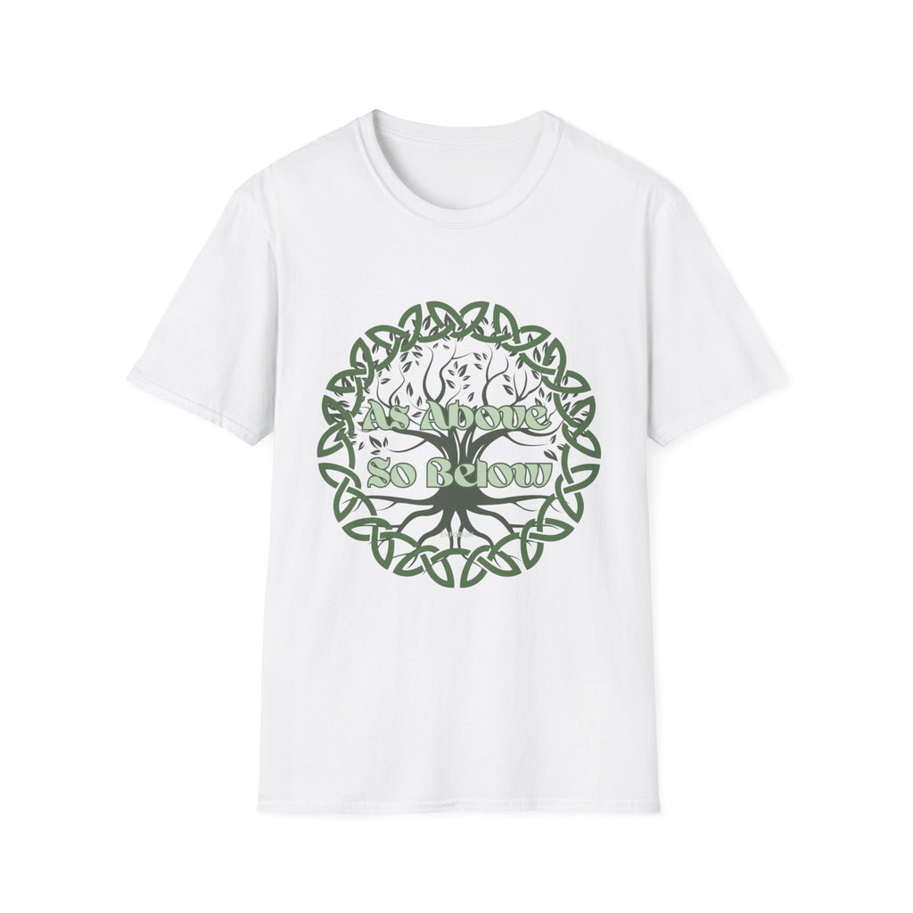 Celtic Tree of Life, As Above So Below T-Shirt, Green Print