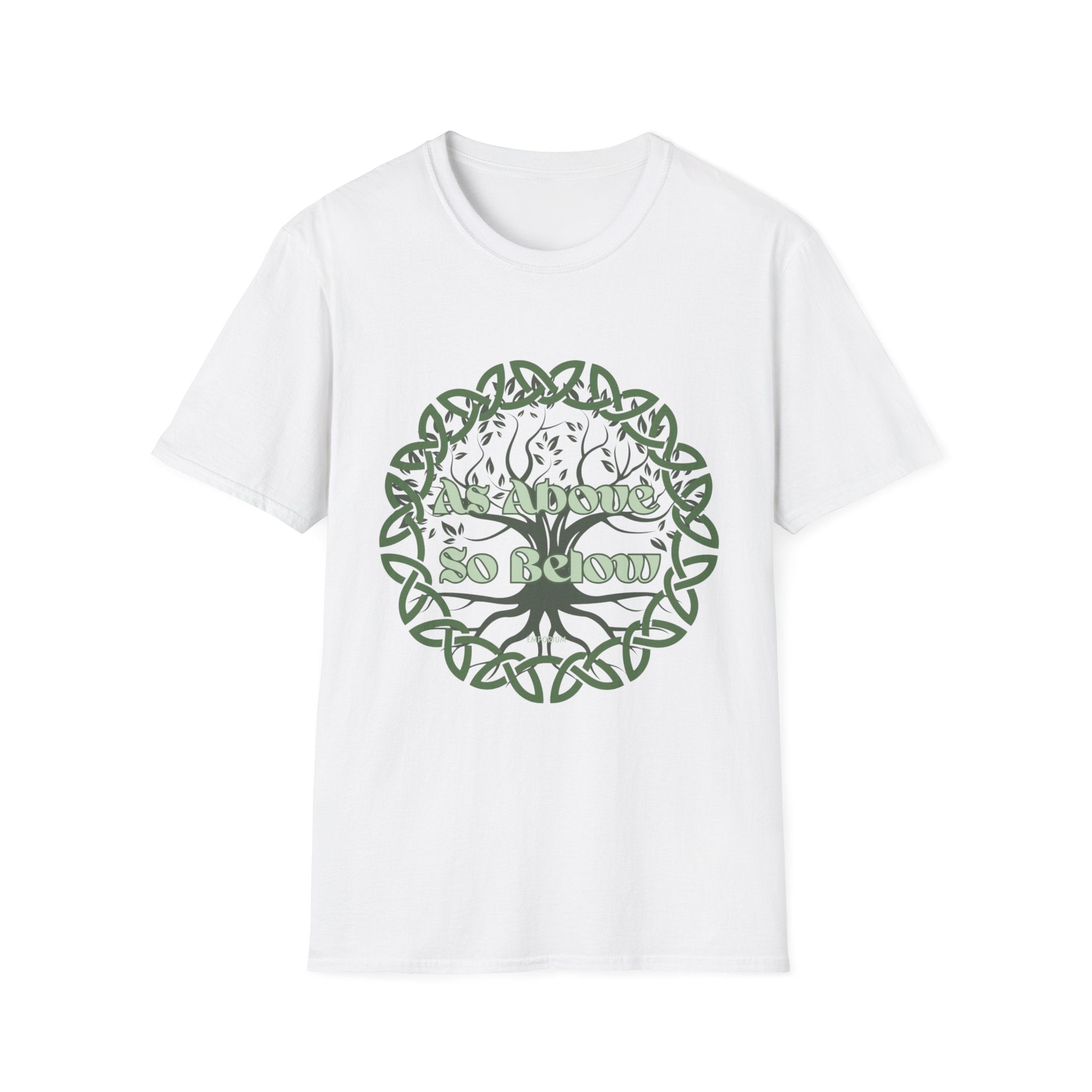 Celtic Tree of Life, As Above So Below T-Shirt, Green Print