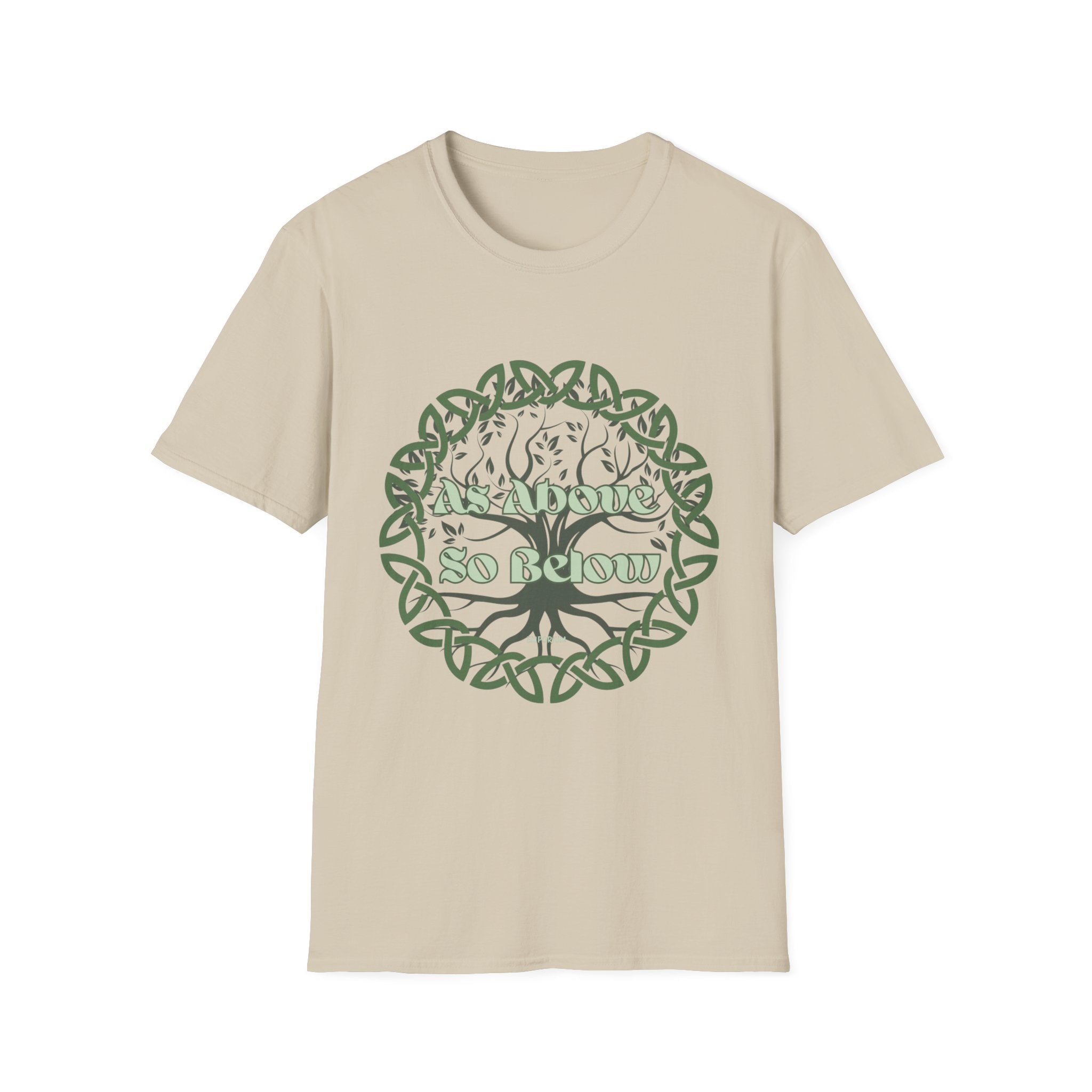 Celtic Tree of Life, As Above So Below T-Shirt, Green Print