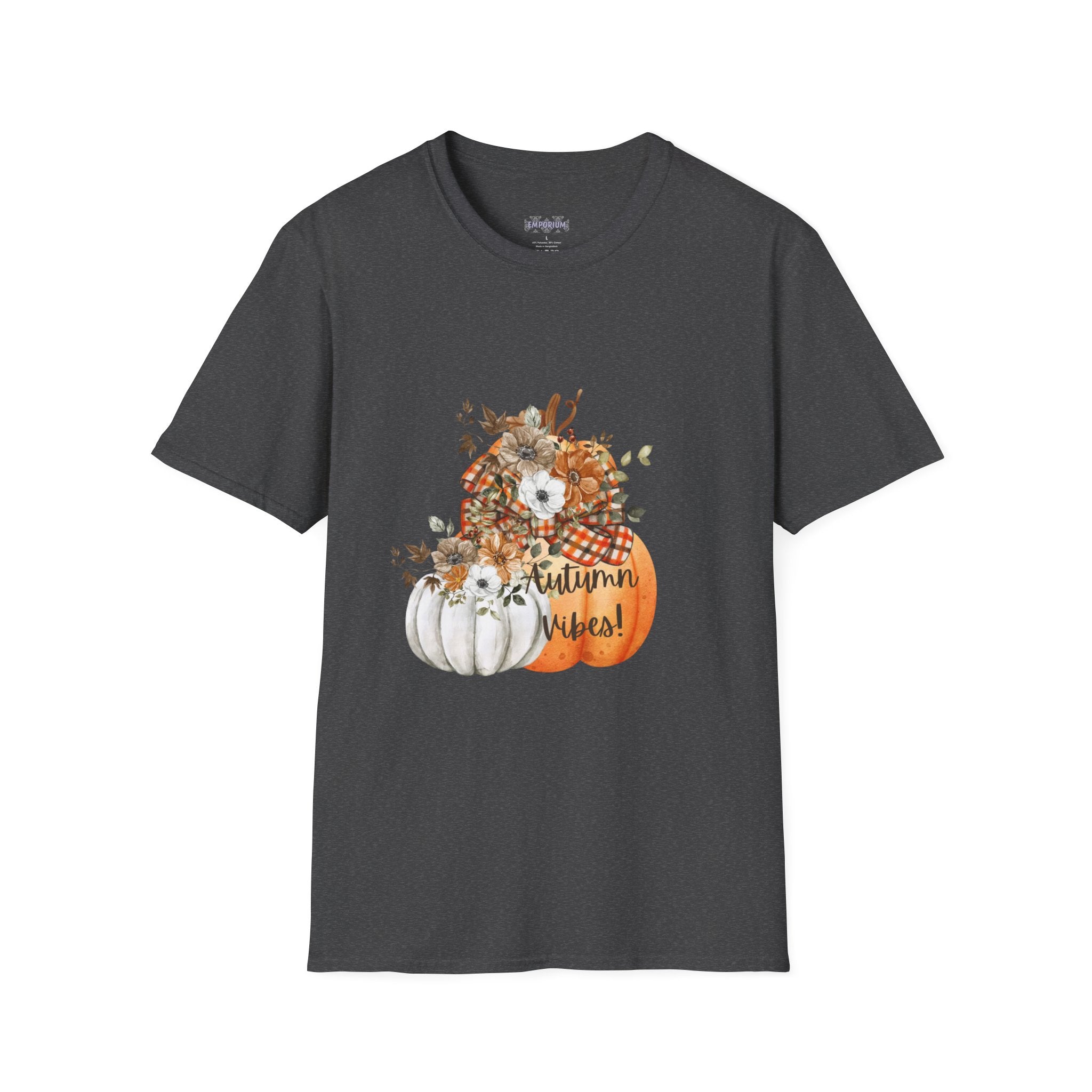 Autumn Vibes Pumpkins with Fall Flowers T-Shirt