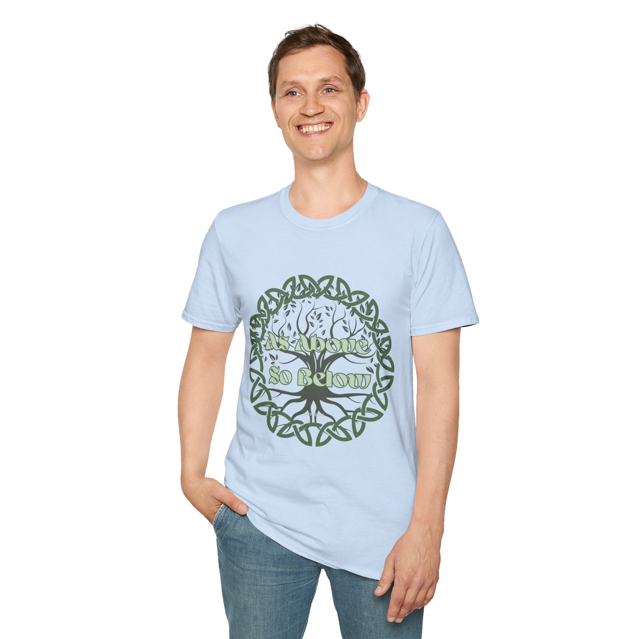 Celtic Tree of Life, As Above So Below T-Shirt, Green Print