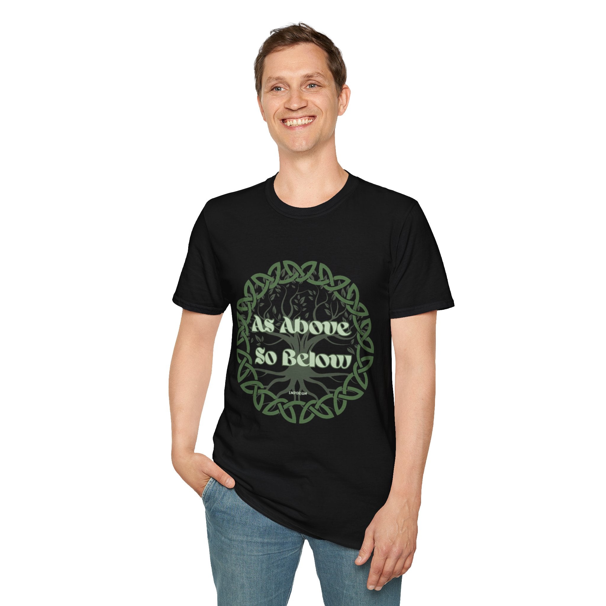 Celtic Tree of Life, As Above So Below T-Shirt, Green Print