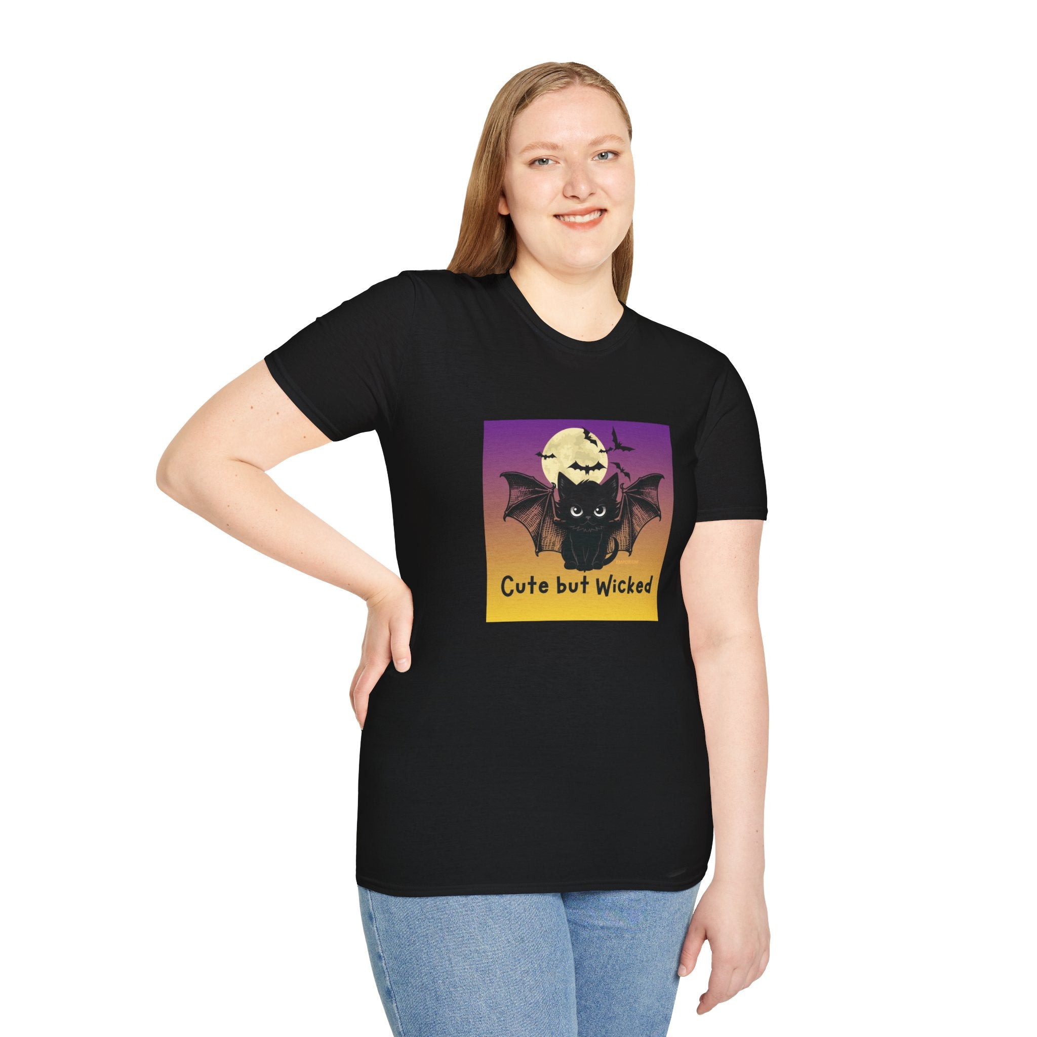 Cute But Wicked Black Bat Cat T-Shirt