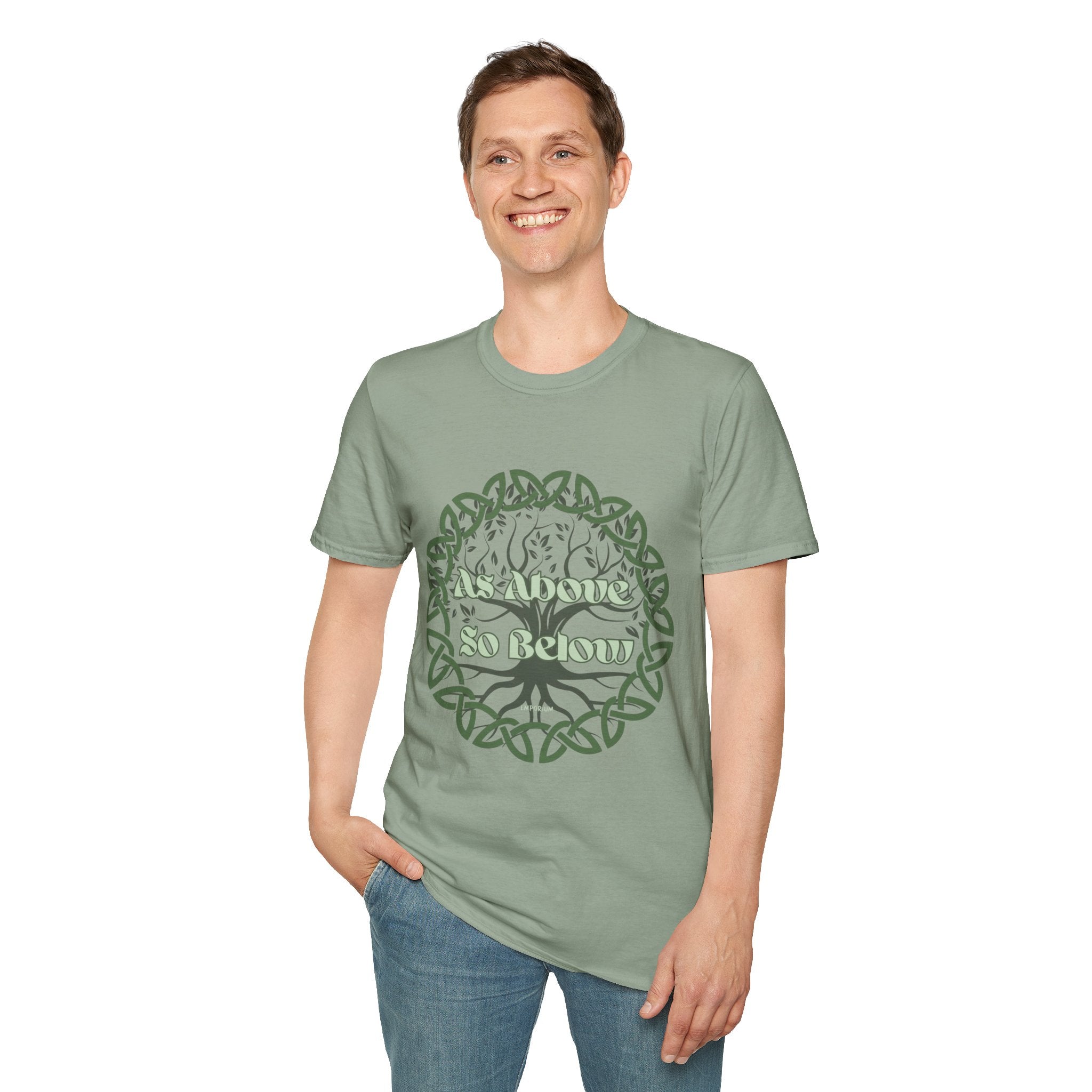 Celtic Tree of Life, As Above So Below T-Shirt, Green Print