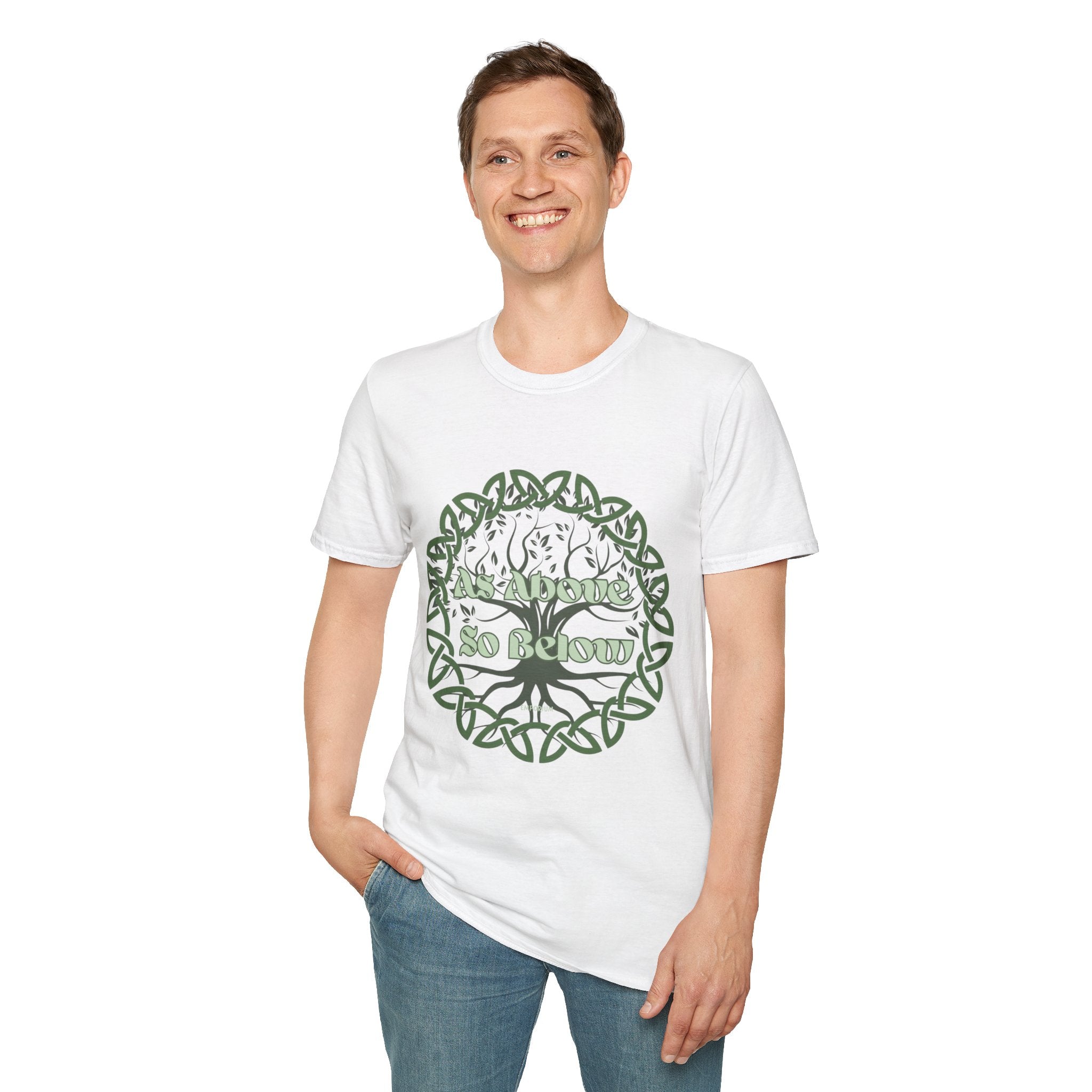 Celtic Tree of Life, As Above So Below T-Shirt, Green Print