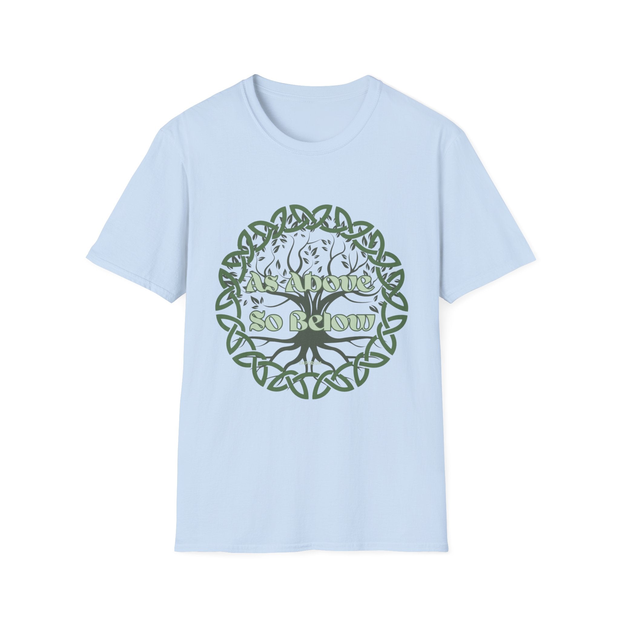 Celtic Tree of Life, As Above So Below T-Shirt, Green Print