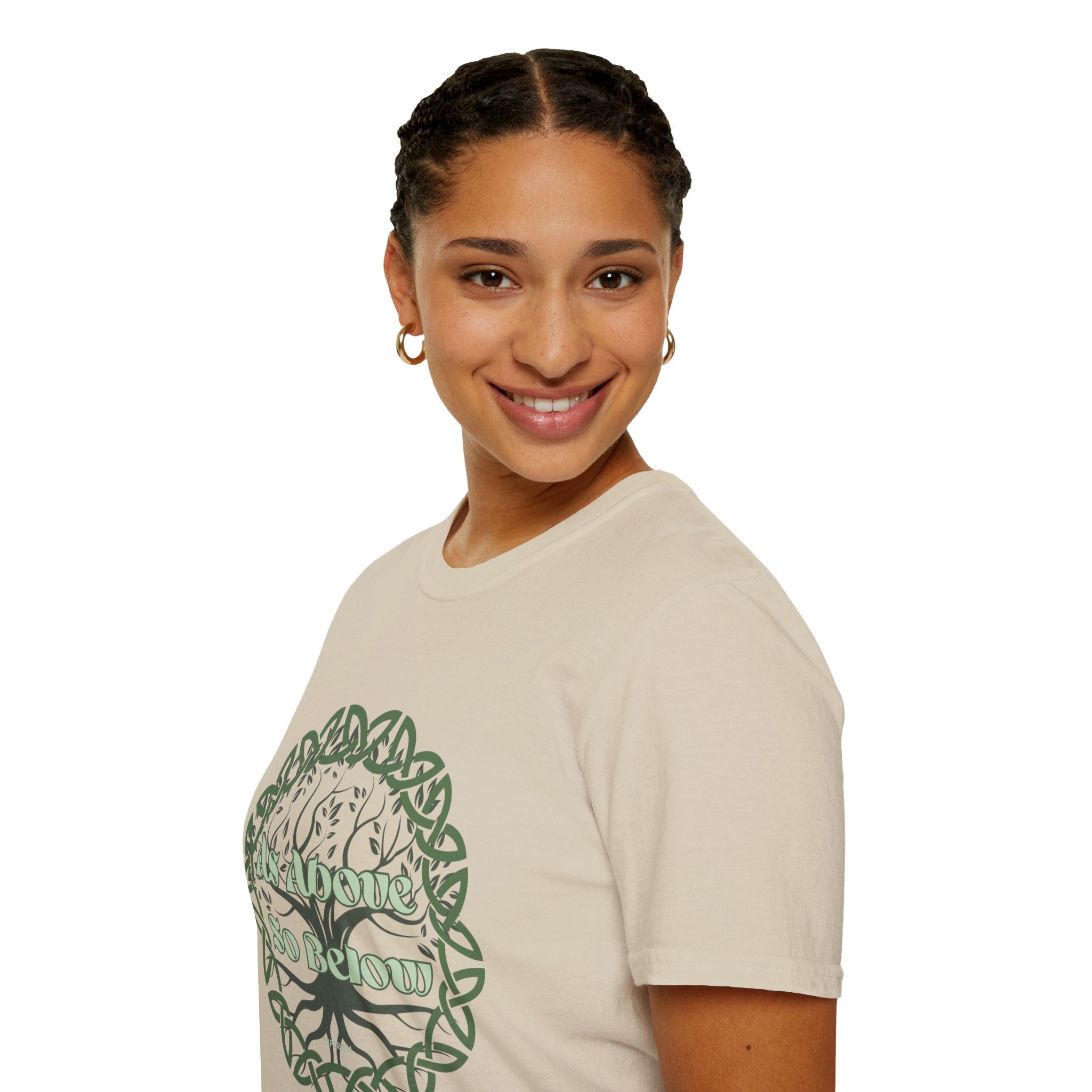 Celtic Tree of Life, As Above So Below T-Shirt, Green Print