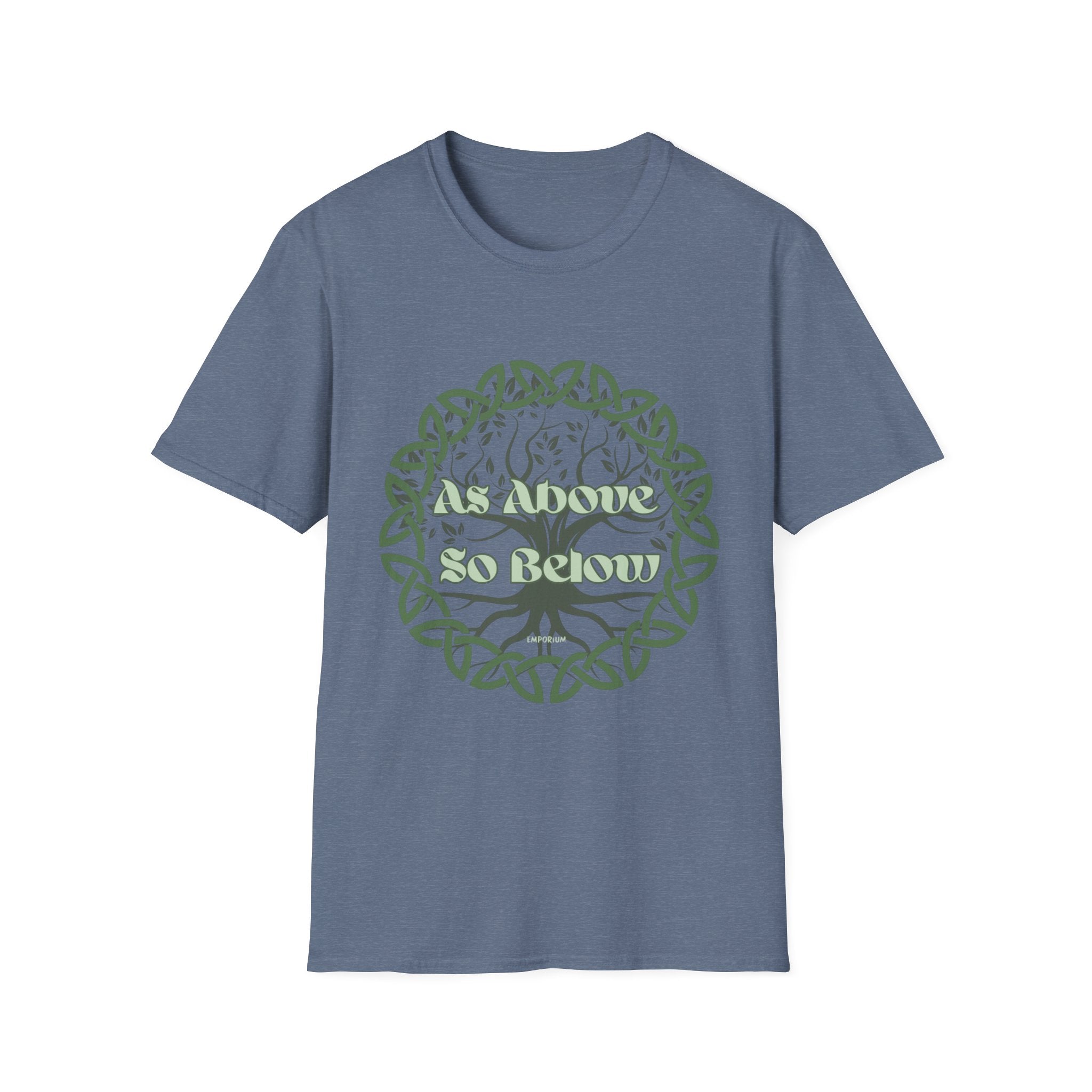 Celtic Tree of Life, As Above So Below T-Shirt, Green Print