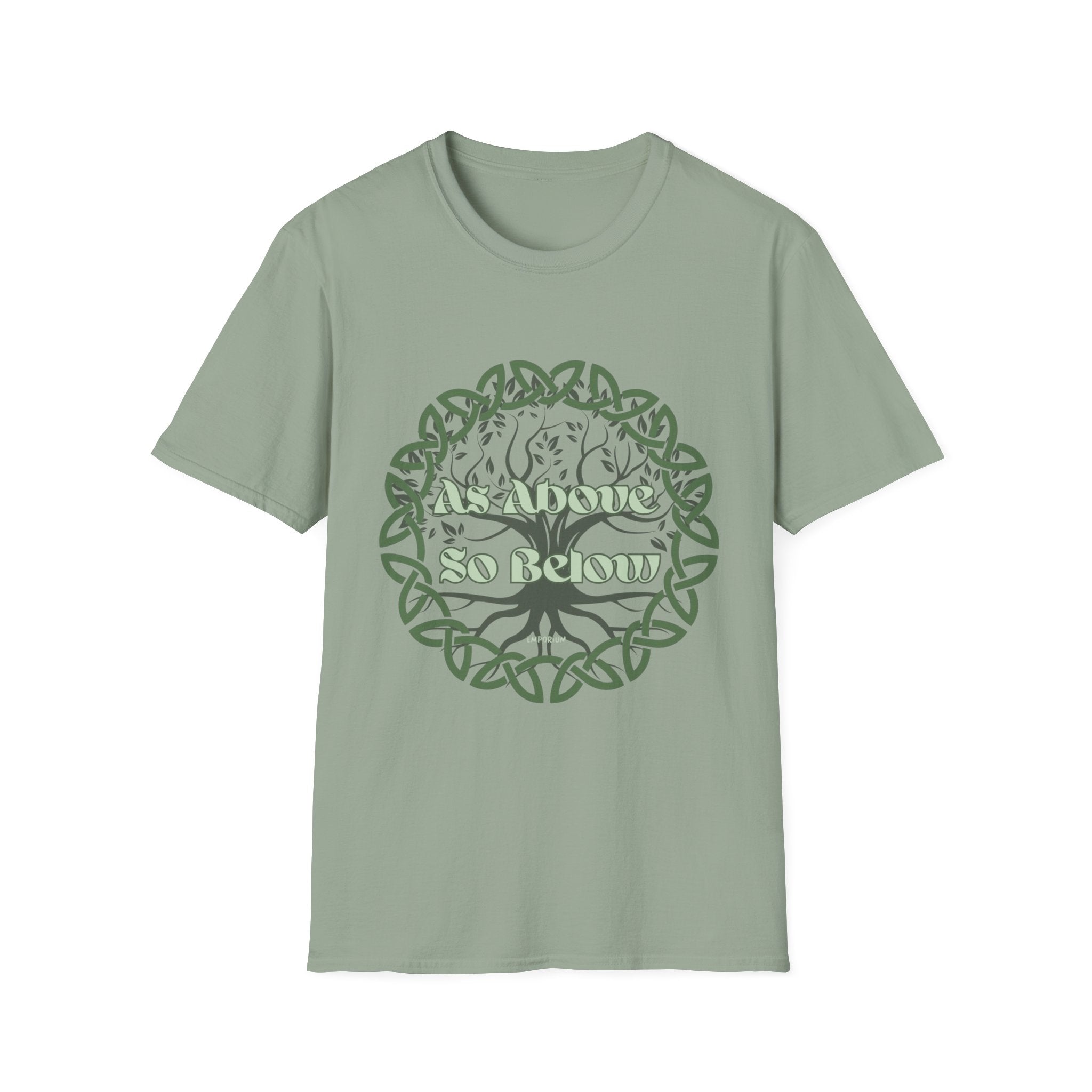 Celtic Tree of Life, As Above So Below T-Shirt, Green Print