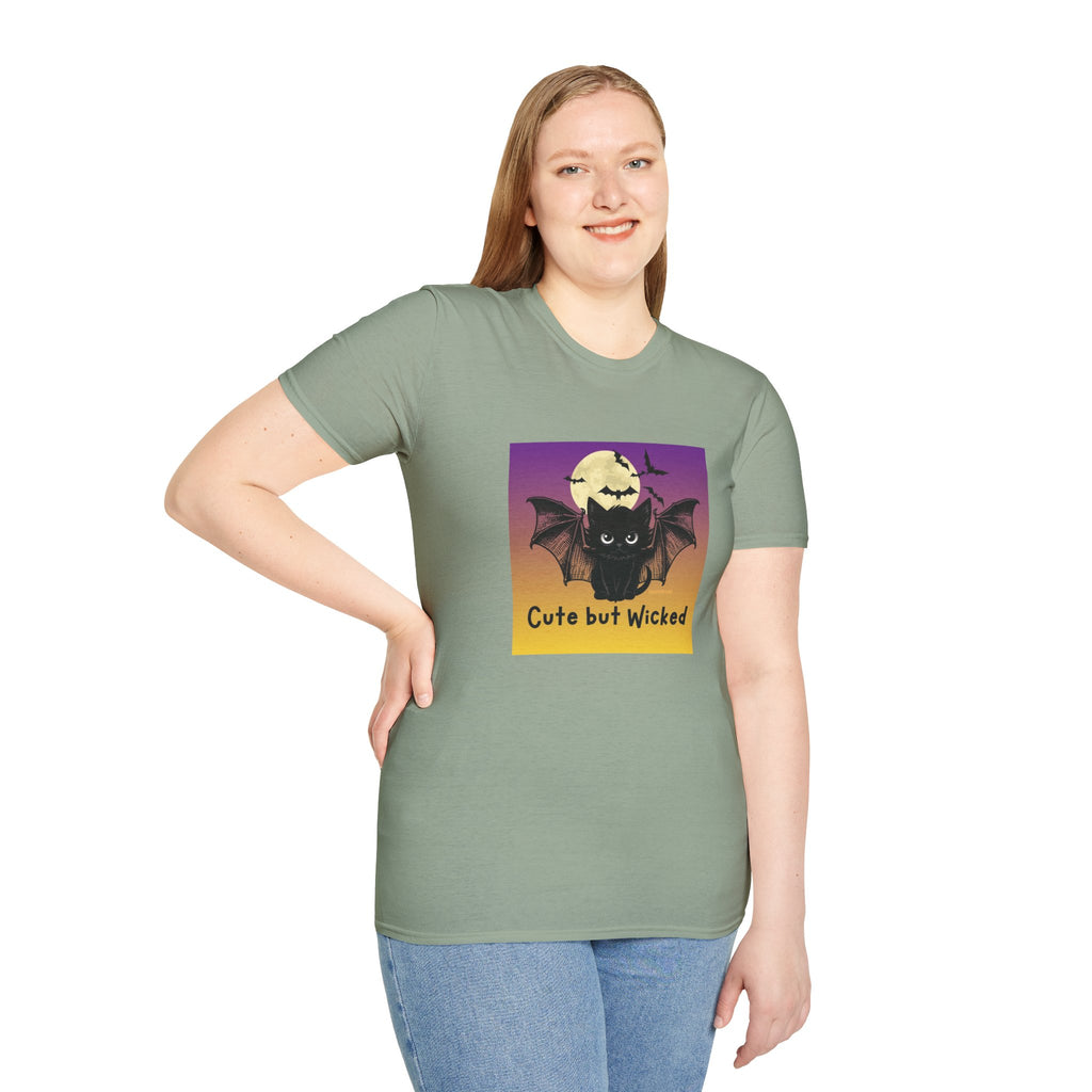 Cute But Wicked Black Bat Cat T-Shirt