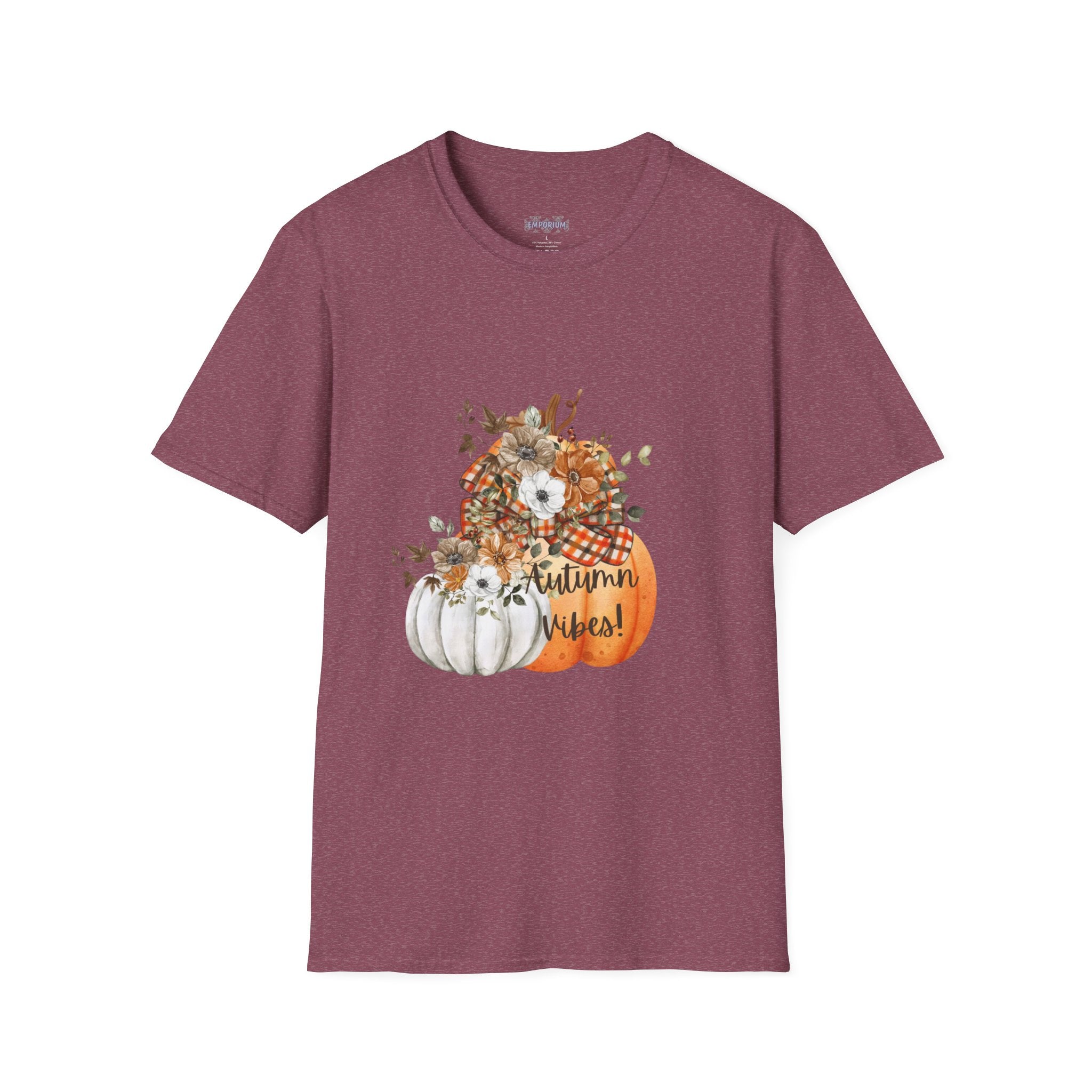 Autumn Vibes Pumpkins with Fall Flowers T-Shirt