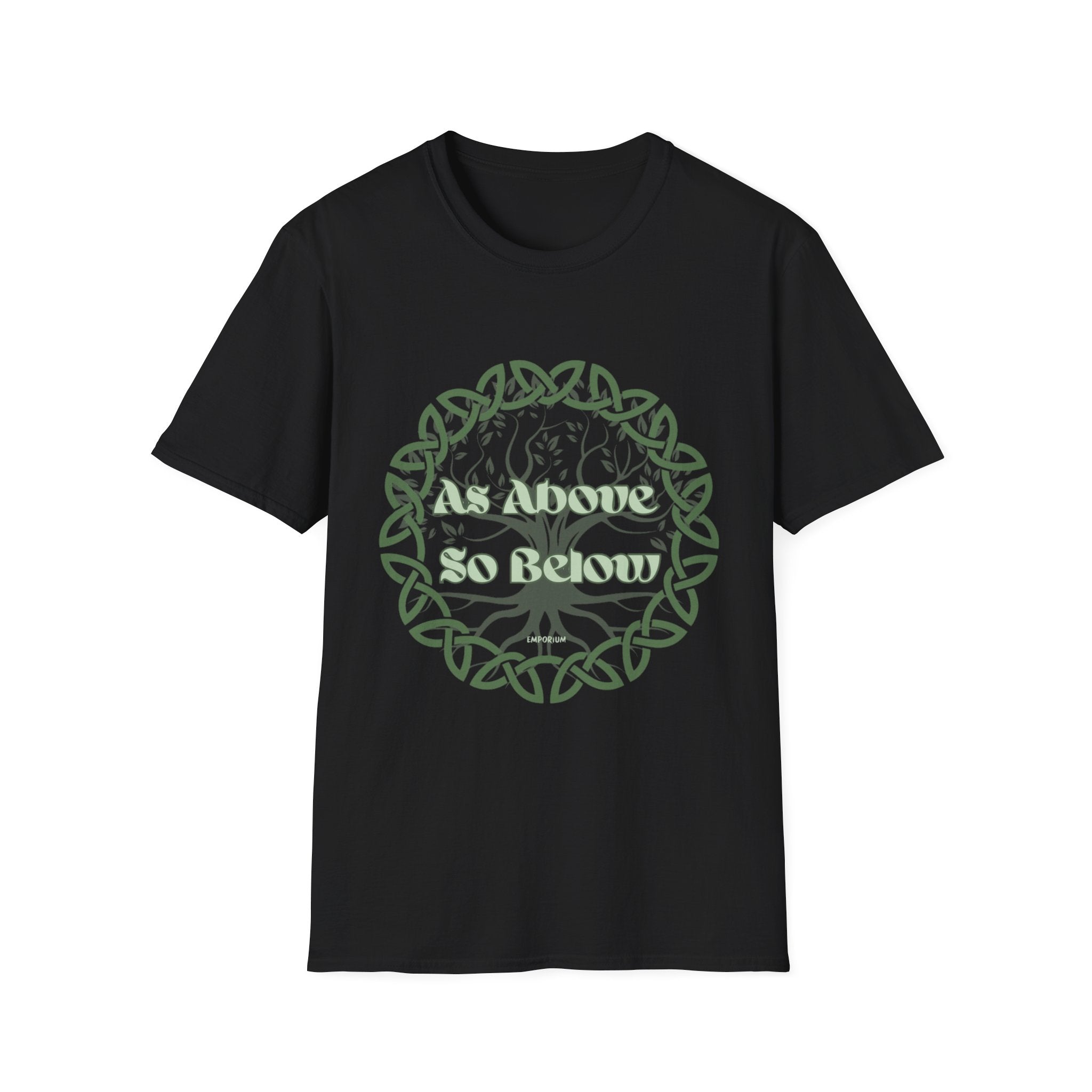 Celtic Tree of Life, As Above So Below T-Shirt, Green Print
