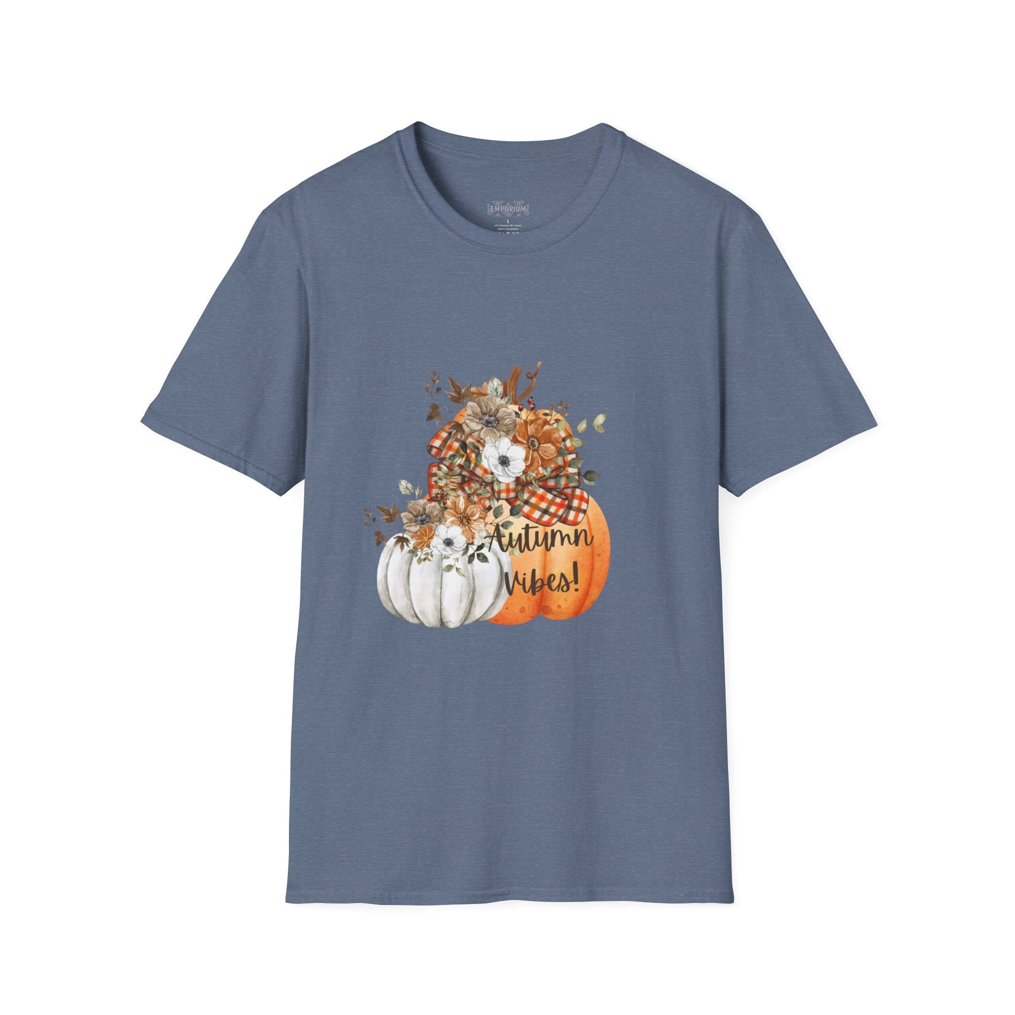 Autumn Vibes Pumpkins with Fall Flowers T-Shirt