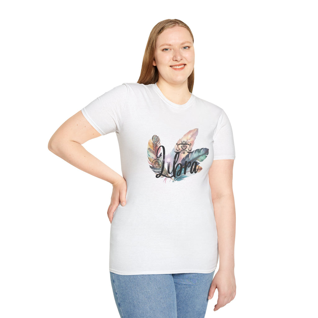 Libra Feather Bouquet Astrology T-Shirt